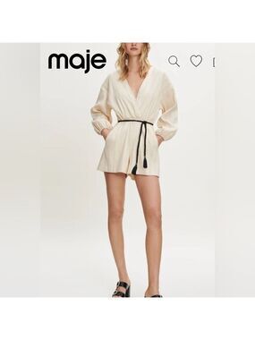 MAJE Combination Shorts in Linen & Cotton Jumper  sz 36